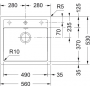 Кухонная мойка FRANKE SIRIUS SID 610-50 серая (143.0691.531) 560х530 мм.