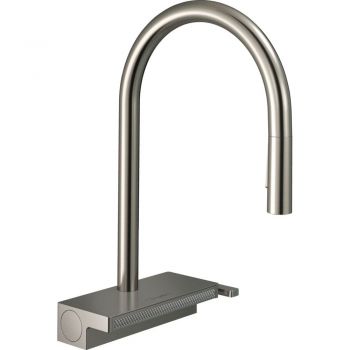 Кухонний змішувач Hansgrohe Aguno Select 170 3jet з витяжним виливом Sbox, сталевий (73831800)