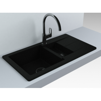 Кухонна мийка Fancy Marble Alabama 770x430 мм. світло-чорна