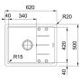 Кухонна мийка FRANKE BASIS BFG 611-62 оборотна, онікс (114.0272.580) 620х500 мм.
