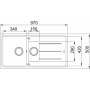 Кухонная мойка FRANKE BASIS BFG 651 оборотная, оникс (114.0676.275) 970х500 мм.