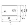 Кухонная мойка FRANKE KUBUS 2 KNG 110-62 оборотная, оникс (125.0517.092) 760х460 мм.