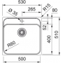 Кухонна мийка FRANKE SMART SRX 210-50 TL, монтаж врівень (127.0703.299) 530х510 мм.