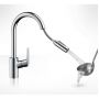 Змішувач для кухні Hansgrohe Focus 240 2jet з висувним виливом, сталевий (31815800)