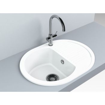 Кухонна мийка Fancy Marble Yuta 610x460 мм. біла
