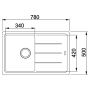 Кухонная мойка FRANKE BASIS BFG 611-78 оборотная, серый камень (114.0565.087) 780х500 мм.