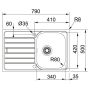 Кухонна мийка FRANKE SPARK SKL 611-79, оборотна (101.0598.809) 790х500 мм.
