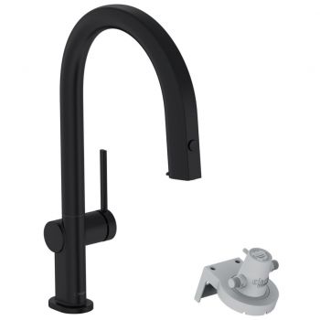 Смеситель для кухни Hansgrohe Aqittura M91 FilterSystem 210 1jet pull-out, Matt Black (76803670)