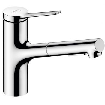 Змішувач для кухні Hansgrohe Zesis M33 150 2jet з витяжним зливом sBox Lite, Chrome (74803000)