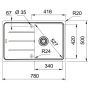 Кухонная мойка FRANKE BASIS BFG 611-78 оборотная, черная матовая (114.0667.446) 780х500 мм.