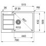 Кухонная мойка FRANKE SIRIUS 2 S2D 611-78 XL оборотная, белая (143.0621.338) 780х500 мм.