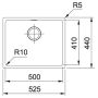 Кухонна мийка FRANKE SIRIUS SID 110-50 під стільницю, cірий (144.0649.561) 570х480 мм.