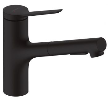 Змішувач для кухні Hansgrohe Zesis M33 150 2jet з витяжним виливом sBox Lite, Matt Black (74803670)