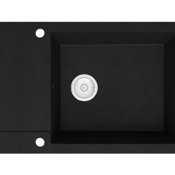 Vayer Мийка кухонна VELLO прямокутна 780x500x200 в комплекті з сифоном, чорний моноколор