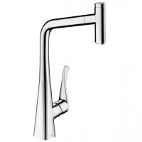Змішувач для кухні Hansgrohe Metris M 71 Select 320 1jet з витяжним виливом Sbox, хром (73803000)