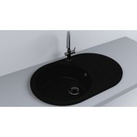 Кухонна мийка Fancy Marble Vermont 770x500 мм. світло-чорна