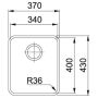 Кухонна мийка FRANKE ATON ANX 110-34 під стільницю (122.0204.647) 370х430 мм.