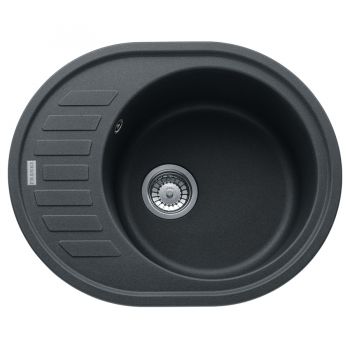 Кухонна мийка FRANKE RONDA ROG 611-62, оборотна, онікс (114.0381.072) 620х500 мм.