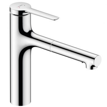 Змішувач для кухні Hansgrohe Zesis M33 160 2jet з витяжним зливом sBox Lite, Chrome (74804000)