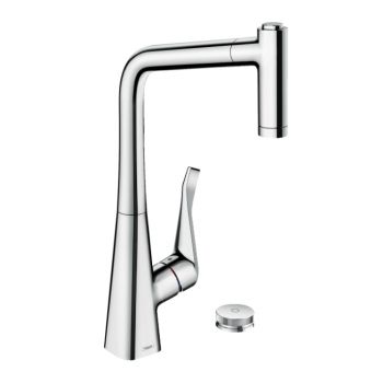 Смеситель для кухни Hansgrohe Metris Select 320 2jet Sbox, с вытяжным изливом, хром (73806000)
