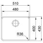 Кухонна мийка FRANKE ATON ANX 110-48 під стільницю (122.0204.649) 510х430 мм.