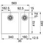 Кухонная мойка FRANKE SIRIUS SID 160, под столешницу, черная (144.0649.563) 560х435 мм.