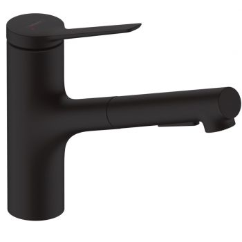 Змішувач для кухні Hansgrohe Zesis M33 150 2jet з витяжним виливом, Matt Black (74800670)