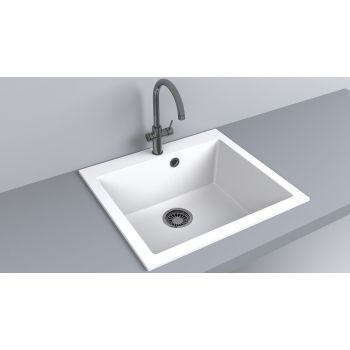 Кухонная мойка Fancy Marble Jersey 560 550x500 мм. белая
