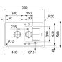 Кухонная мойка FRANKE BASIS BFG 651-78 оборотная, оникс (114.0272.603) 780х500 мм.