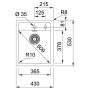 Кухонная мойка FRANKE SIRIUS SID 610-40 оборотная, черная (114.0497.988) 430х530 мм.
