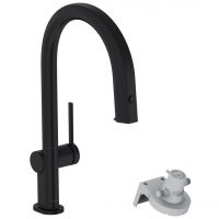 Смеситель для кухни Hansgrohe Aqittura M91 FilterSystem 210 1jet pull-out Sbox, Matt Black (76826670)