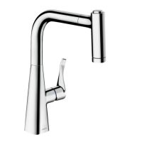 Змішувач для кухні Hansgrohe Metris Select 220 2jet з витяжним душем, хром (14834000)