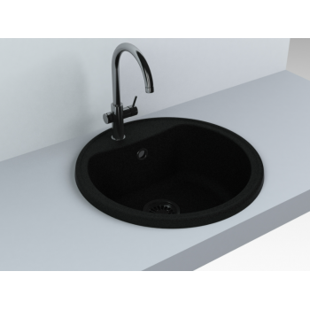 Кухонна мийка Fancy Marble Texas 500x500 мм. світло-чорна