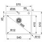 Кухонная мойка FRANKE BOX BXX 210-54 TL (127.0369.295) 570х510 мм.