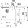Кухонная мойка FRANKE URBAN UBG 610-56 оборотная, черная матовая (114.0701.787) 560х500 мм.