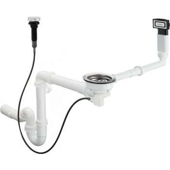 Сифон с переливом для мойки Hansgrohe D16-11 Automatic на 1 чашу, хром (43937000)