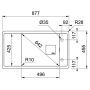 Кухонная мойка FRANKE FRESNO FSG 611 оборотная, черная матовая (114.0652.620) 877х495 мм.