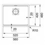 Кухонная мойка FRANKE KUBUS 2 KNG 110-52 миндаль (125.0517.045) 560х460 мм.