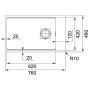 Кухонная мойка FRANKE KUBUS 2 KNG 110-62 оборотная, серый камень (125.0576.307) 760х460 мм.