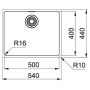 Кухонна мийка FRANKE MARIS MRX 110-50, під стільницю (122.0598.741) 540х440 мм.