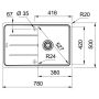 Кухонна мийка FRANKE BASIS BFG 611-78 оборотна, мигдаль (114.0306.793) 780х500 мм.