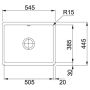Кухонная мойка FRANKE KUBUS KBK 110-50 оникс (126.0335.883) 545х445 мм.