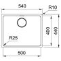 Кухонна мийка FRANKE MYTHOS MYX 110 -50, під стільницю (122.0600.945) 540х440 мм.