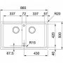 Кухонна мийка FRANKE BASIS BFG 620 необоротна, онікс (114.0363.940) 860х500 мм.