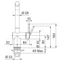 Змішувач для кухні FRANKE ACTIVE L з витяжним виливом, чорний матовий (115.0653.382)