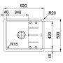 Кухонная мойка FRANKE BASIS BFG 611-62 оборотная, серый камень (114.0565.090) 620х500 мм.