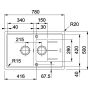 Кухонна мийка FRANKE BASIS BFG 651-78 оборотна, сірий камінь (114.0565.111) 780х500 мм.