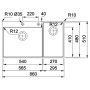 Кухонная мойка FRANKE BOX CENTER BWX 220-54-27 малая чаша справа (127.0538.259) 860х510 мм.