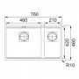 Кухонна мийка FRANKE KUBUS 2 KNG 120 онікс (125.0517.122) 760х460 мм.