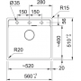 Кухонна мийка FRANKE MARIS MRG 610-52 TL чорна матова (114.0699.231) 560х510 мм.